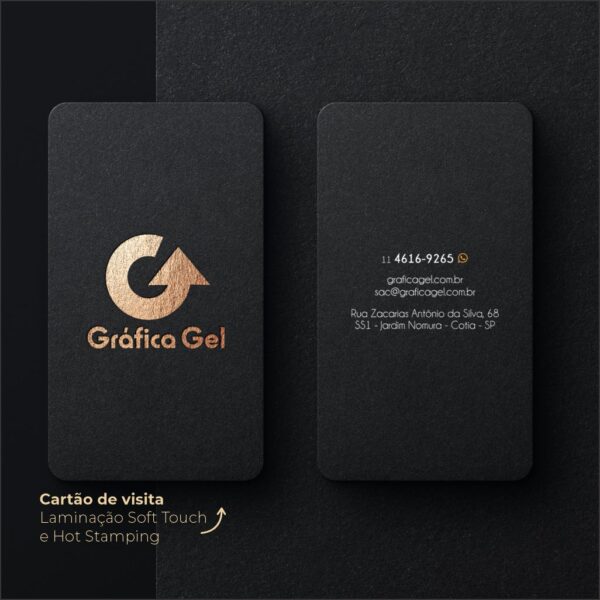 Cartão de Visita em Hot Stamping Dourado Frente
