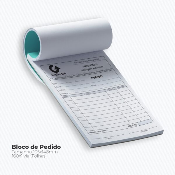 Bloco de Pedido - 105x148mm - 100x1 via