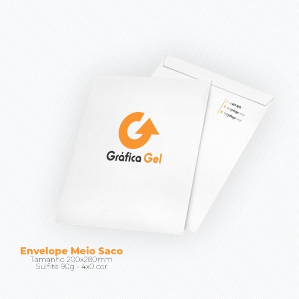 Envelope Meio Saco - 200x280mm em Sulfite 90g