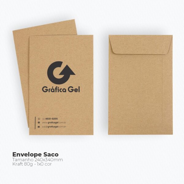 Envelope Saco - 240x340mm em Kraft 80g