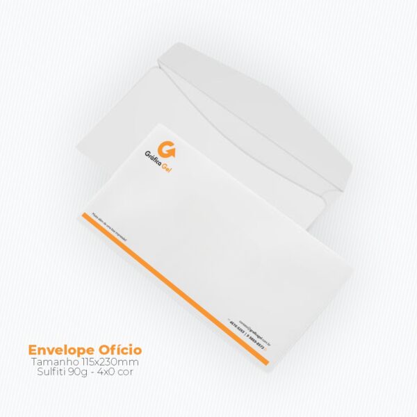 Envelope Ofício - 115x230mm em Sulfite 90g - 4x0