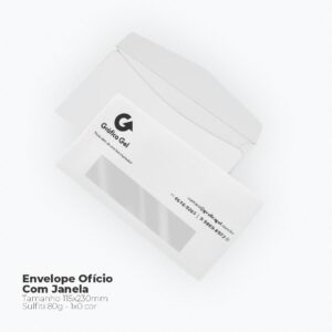 Envelope Ofício com Janela - 115x230mm em Sulfite 80g - 1x0